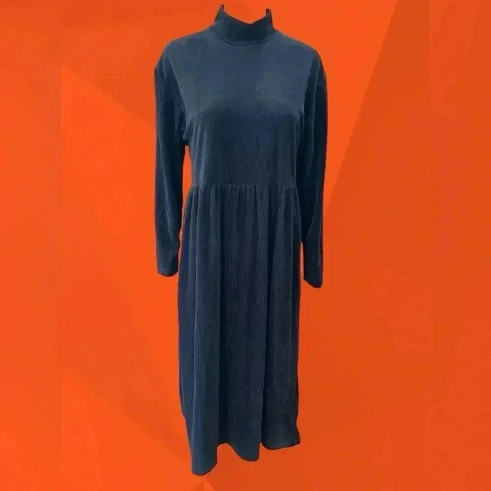 Black terry cloth Byer Too! velvety whimsigoth punk oversized dress-8